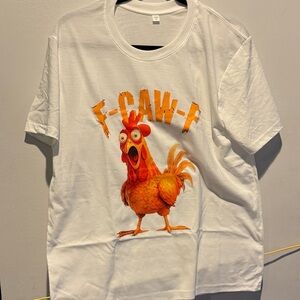 Men’s T-Shirt with Orange Rooster Print